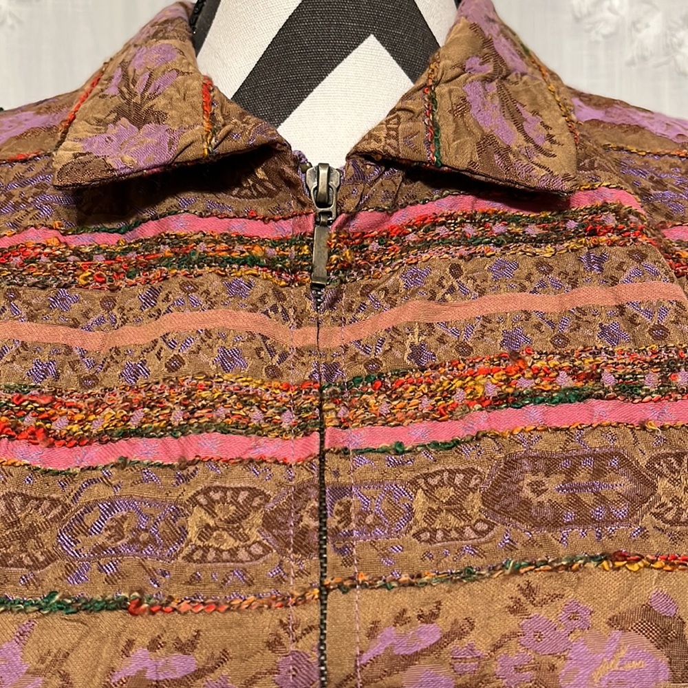Coldwater Creek Bohemian Tweed Floral Blazer Size Petite Small - Picture 2 of 12